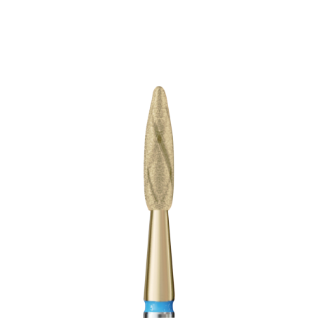 Fresa de diamante - Llama larga con incisiones cruzadas y recubrimiento de circonio.