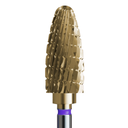 Fresa de carburo - Cono de 6,0 mm con recubrimiento dorado.