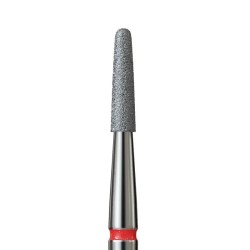 Diamantová fréza pro kůžičky – jemný kužel – průměr 2,1 mm, červený proužek